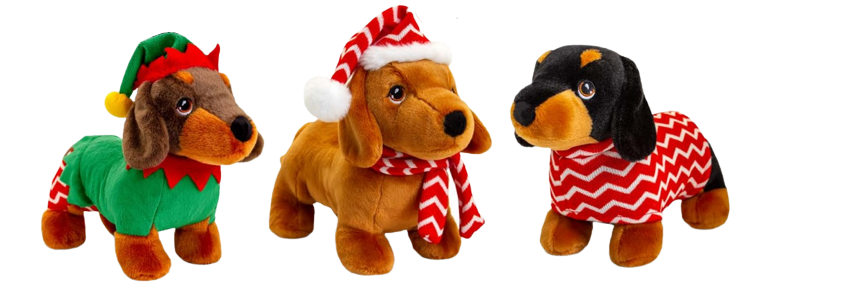 25cm Keeleco Dachshund In Christmas Outfit