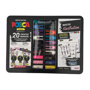 Posca Limited Edition Master Illustration Tin 20 Pieces