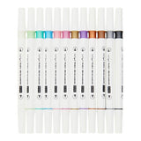 Pkt.12 Dual Tipped Brush Markers - Metallic Pearl