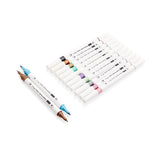 Pkt.12 Dual Tipped Brush Markers - Metallic Pearl