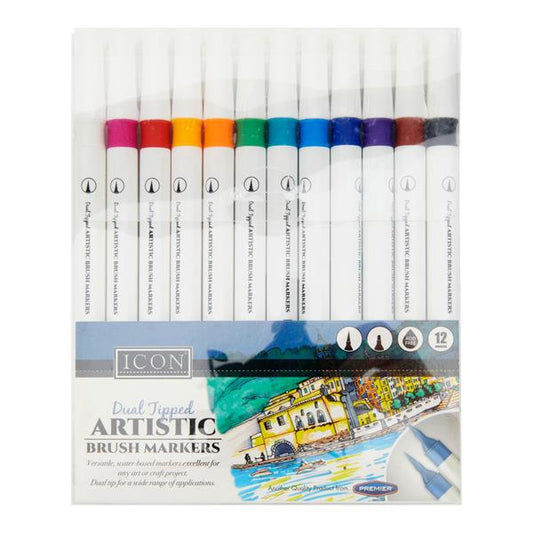Pkt.12 Dual Tipped Artistic Brush Markers