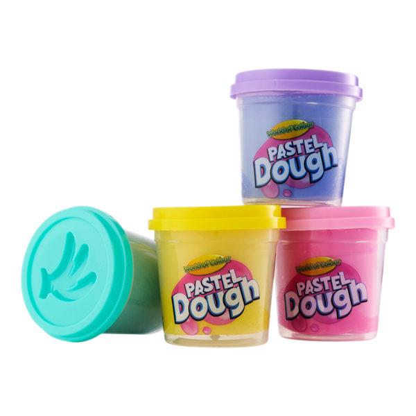 Woc 4x140g Pots Play Dough With Mould Lid - Pastel