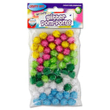 Glitter Pom Poms (Pack of 65)
