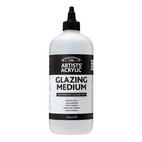 A bottle of Winsor & Newton Artists' Acrylic Glazing Medium, 500ml.