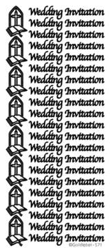 PEEL OFF STICKERS-WEDDING INVITE GOLD