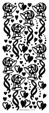 PEEL OFF STKRS-GLITTER -WEDDING BELLS SILVER/GOLD