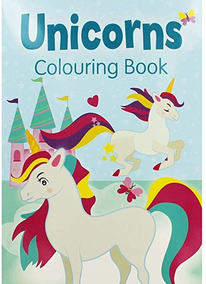 Unicorns Colouring Book Blue