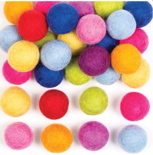 Coloured Felt Balls (Pack of 50)