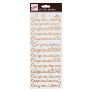Outline Stickers - Congratulations - Rose Gold on