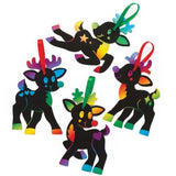 Reindeer Scratch Art Decorations (Pack of 10)