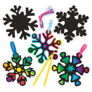 Snowflake Scratch Art Decorations (Pack of 10)