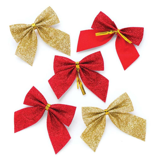 Red & Gold Glitter Bows