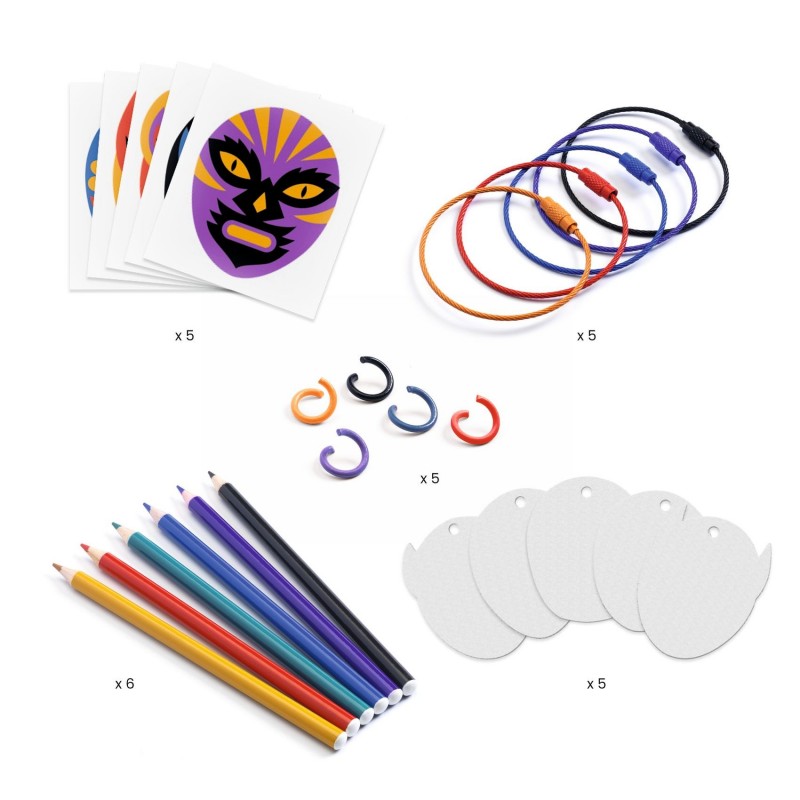 Djeco Artistic Plastic Wrestler Keyring Craft Kit