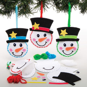 Snowman Decoration Sewing Kits (Pack of 3)