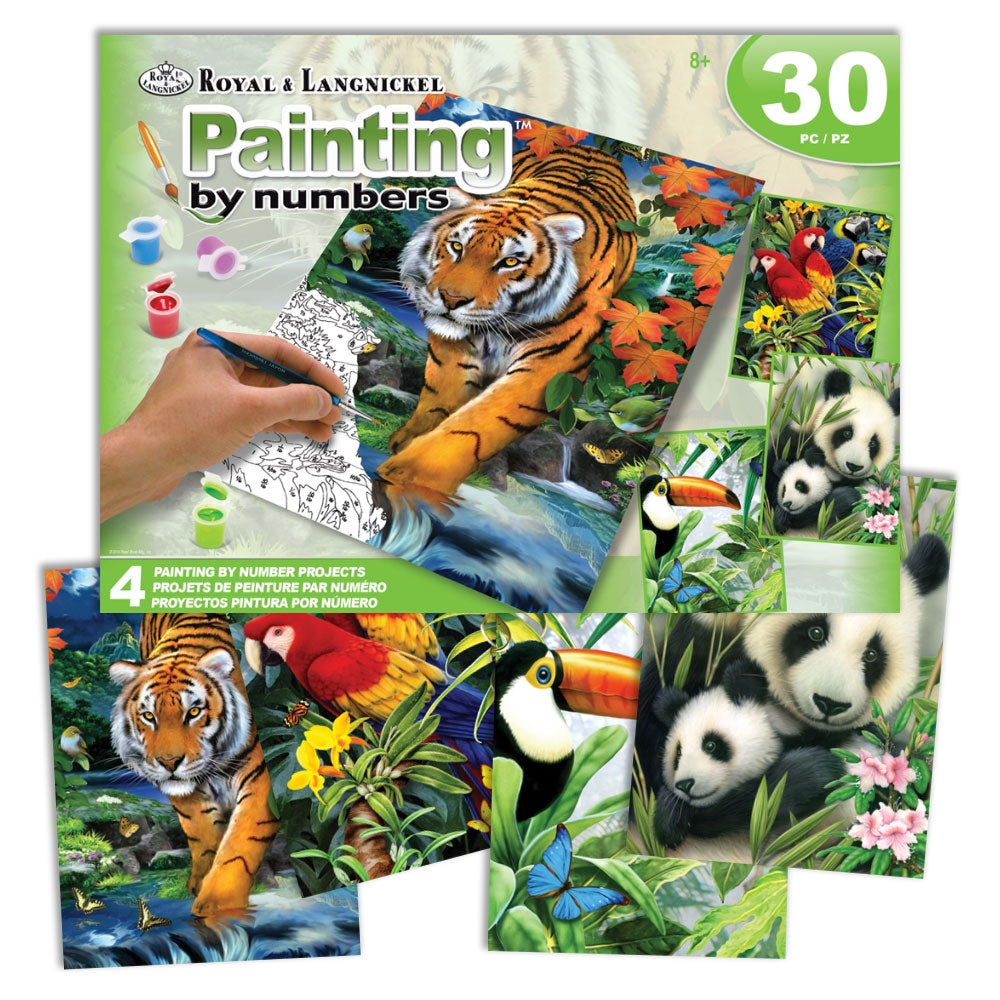 Paint By Numbers Junior Small - Jungle Box Set of 4