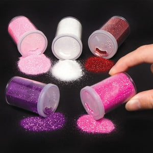 Red, Pinks & Purple Glitter Shakers (Pack of 5)