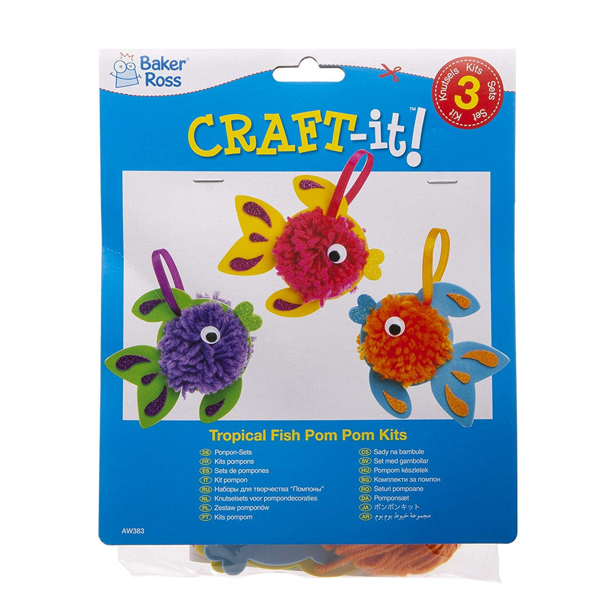 Tropical Fish Pom Pom Kits (Pk.3