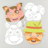 Farm Animal Colour-in Masks (Pack of 6)