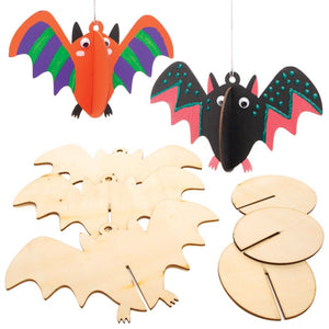 Baker Ross Wooden 3D Bat Decorations (Pack of 6)