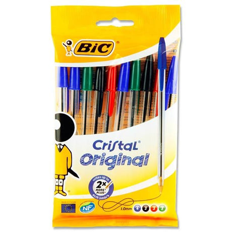 BIC CRYSTAL PENS PK.10 ASST.