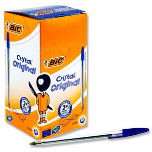 BIC Cristal Original Ballpoint Pen Medium 1.0mm Blue Box 50