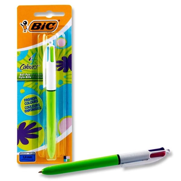 BIC 4 COLOUR PEN -FASHION -CARDED