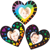 Heart Scratch Art Photo Frame Magnets (Pack Of 10)