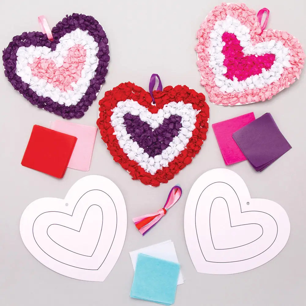 Heart Tissue Paper Decoration Kits (Pack Of 5)