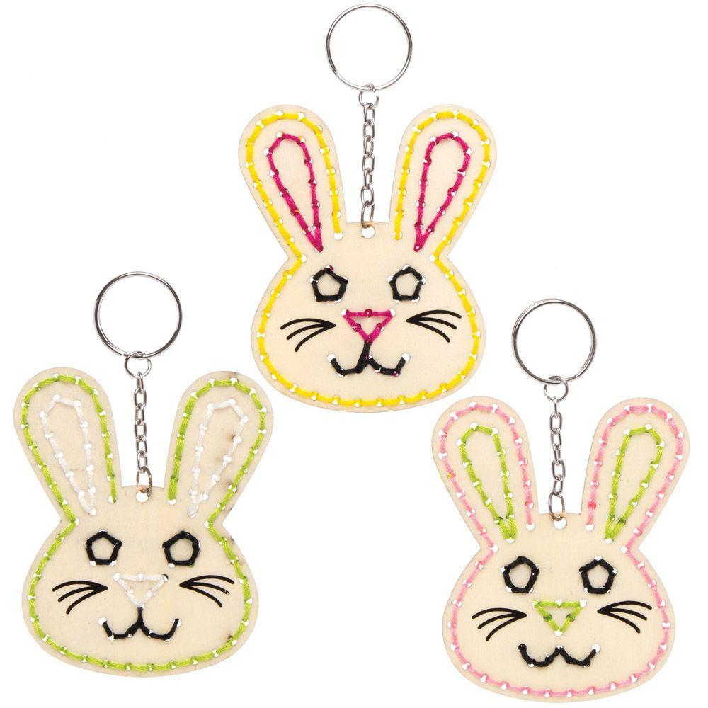 Easter Bunny Wooden Threading Keyring Kits-6