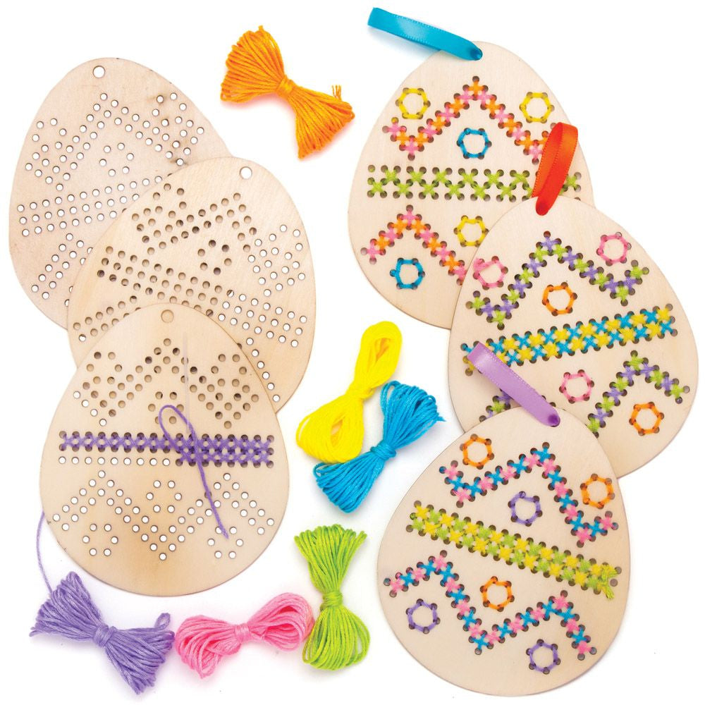 Easter Egg Wooden Cross Stitch Kits Pack of 5