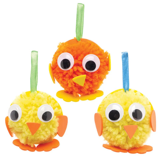 Easter Chick Pom Pom Kits Pk.4