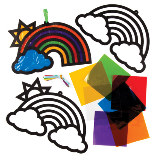 Rainbow Stained Glass Decorations Kits (Pack of 6)