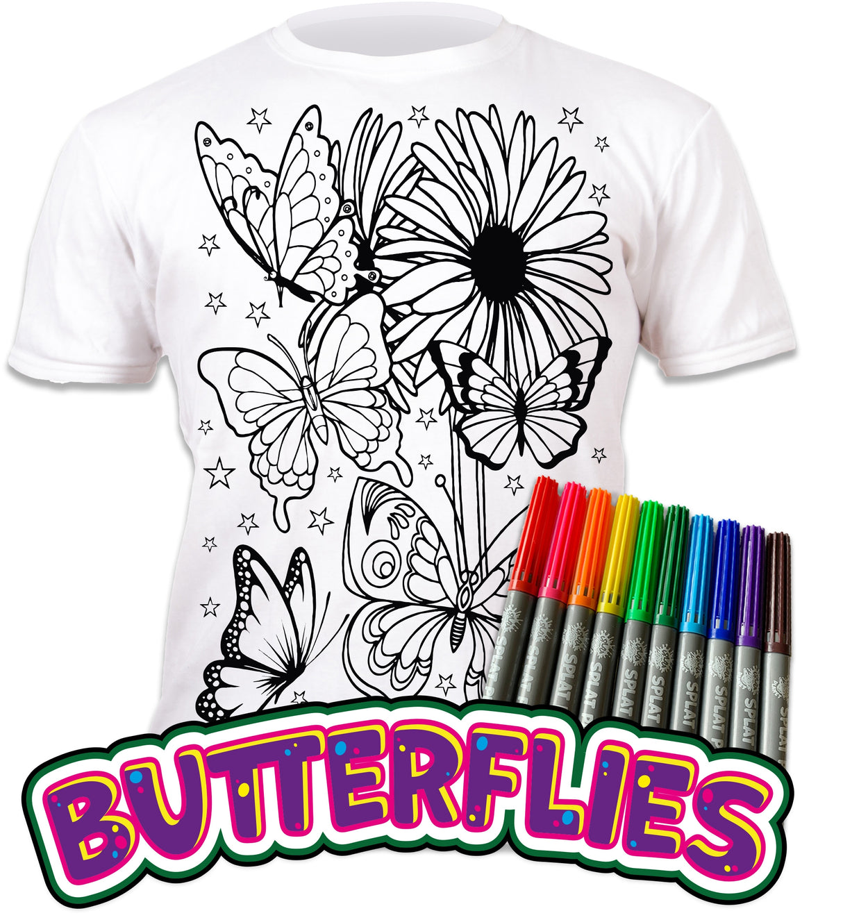Splat Planet PYO T-Shirt: Butterflies (Size 3-4 Years)