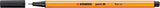 Fineliner - STABILO point 88 - Wallet of 10 - Assorted Office Colours Black/Blue/Red/Green