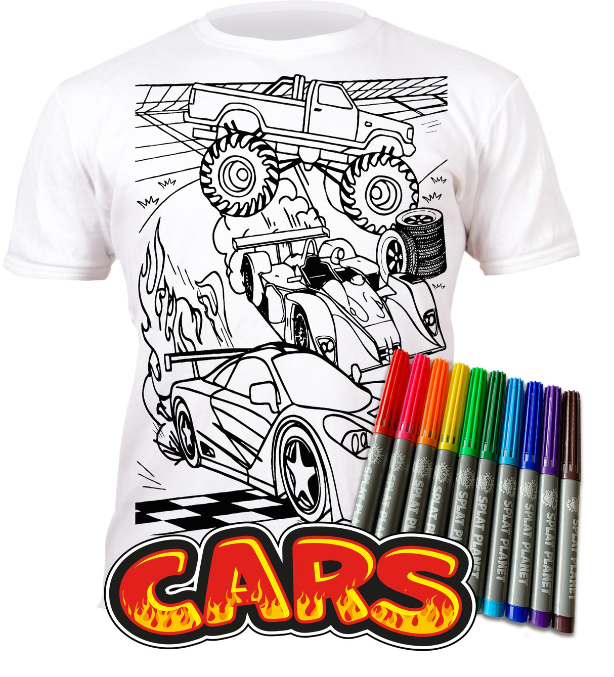 Splat Planet PYO T-Shirt: Cars (Size 5-6 Years)