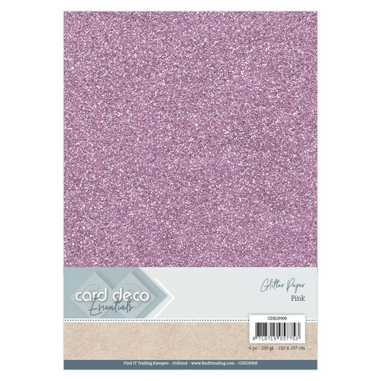 Essentials Glitter Paper Pink