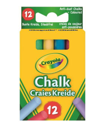 12 Anti Dust Coloured Chalk