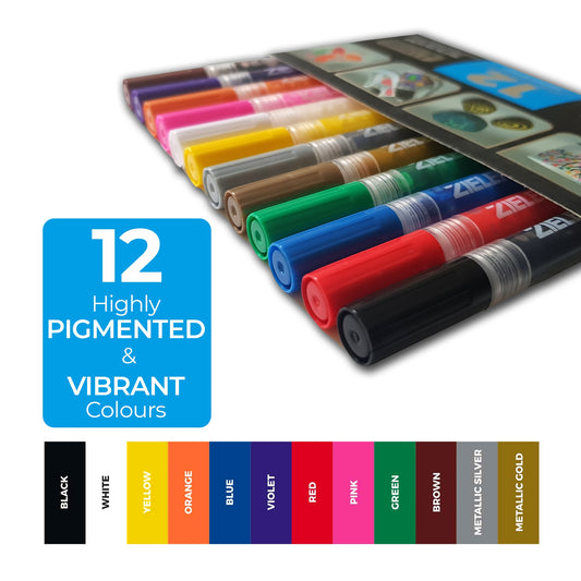 Paint markers - fine tip – set of 12