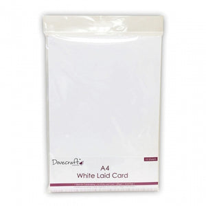 DOVECRAFT A4 WHITE LAID CARD 220GM X 10