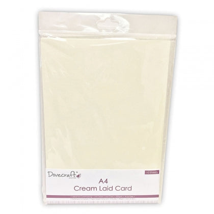 DOVECRAFT A4 CREAM LAID CARD 220GM X 10