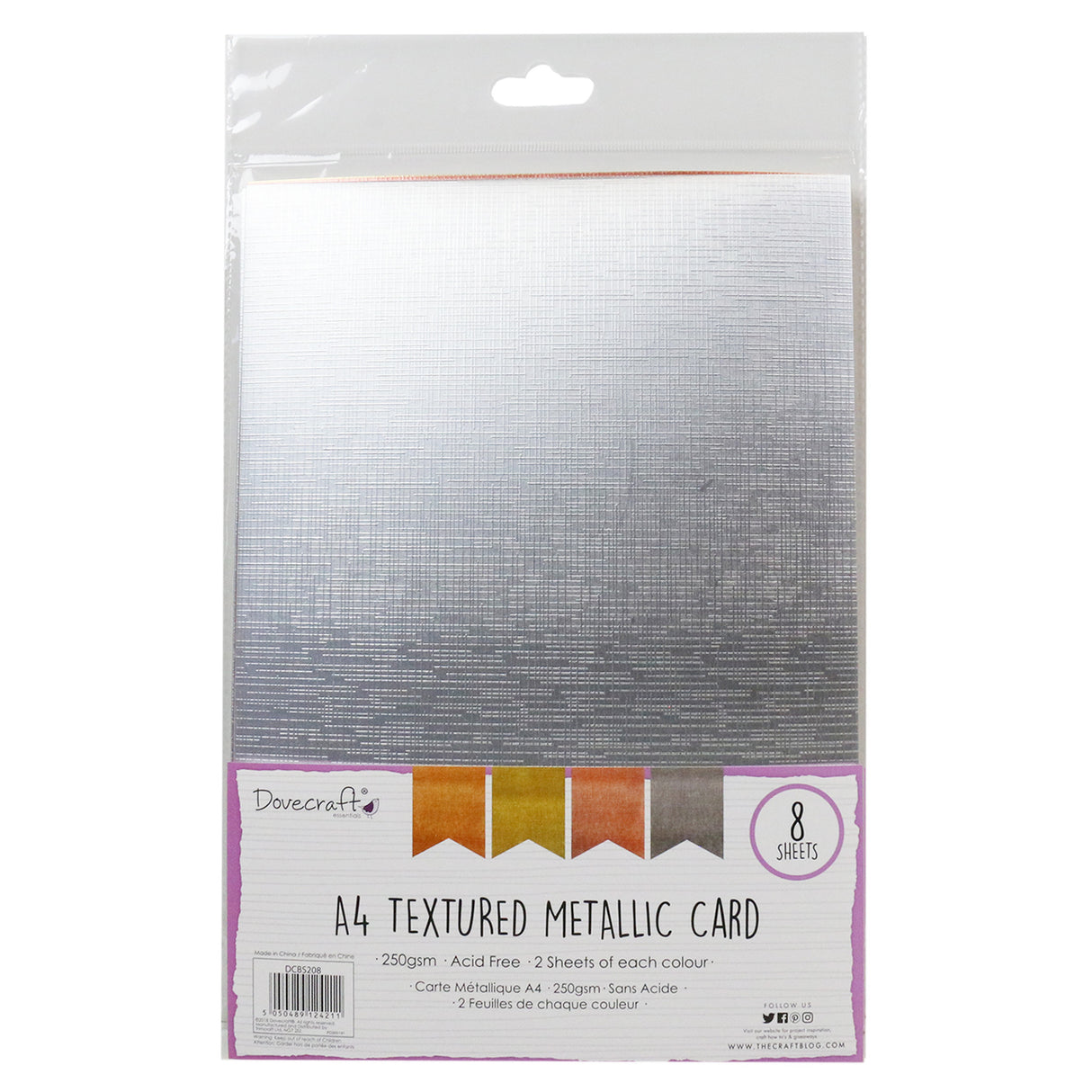 Dovecraft Metallic Textured A4 Card (8 Sheets)