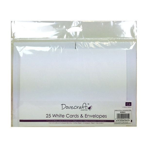 Dovecraft 25pk CRD/ENV White C6