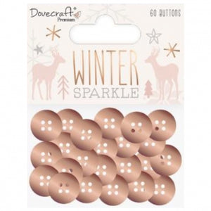 DC Winter Sparkle Rose Gold Buttons