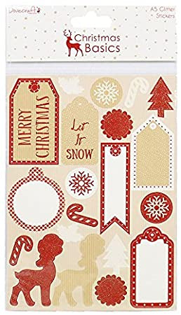 Dovecraft Christmas Basics A5 Glitter Stickers