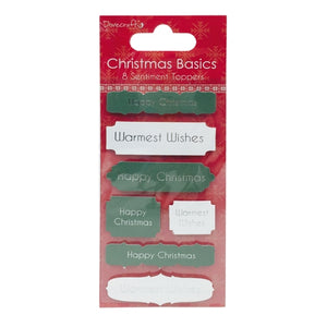 Dovecraft Christmas Basics Sentiment Toppers - Hap