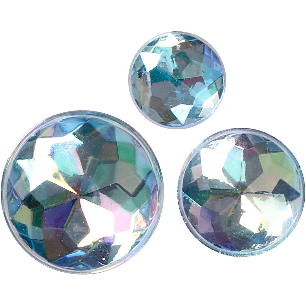 Rhinestones, 6+8+10 mm, Blue, 40
