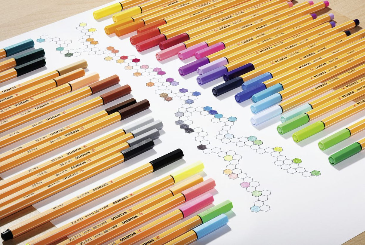 Fineliner - STABILO point 88 - Wallet of 10 - Assorted Colours