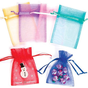 Mini Coloured Organza Bags (Pack of 12)