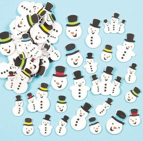 Snowman Glitter Foam Stickers (Pack of 80)