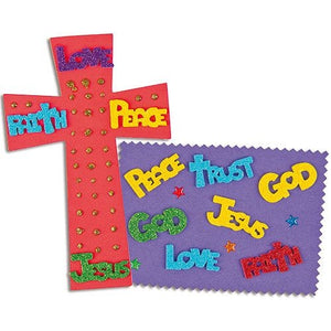 Religious Glitter Foam Stickers (150)